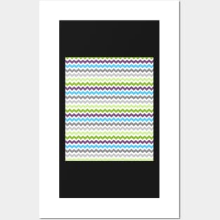 Lime Purple Blue Chevron Pattern Posters and Art